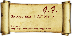 Goldschein Fülöp névjegykártya